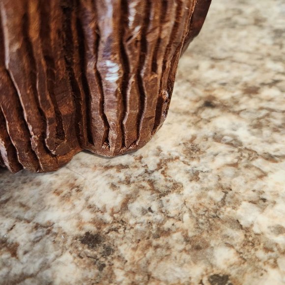 Hand Carved Wood Vintage Lion Head 8.75 T x 11" W - Picture 5 of 5